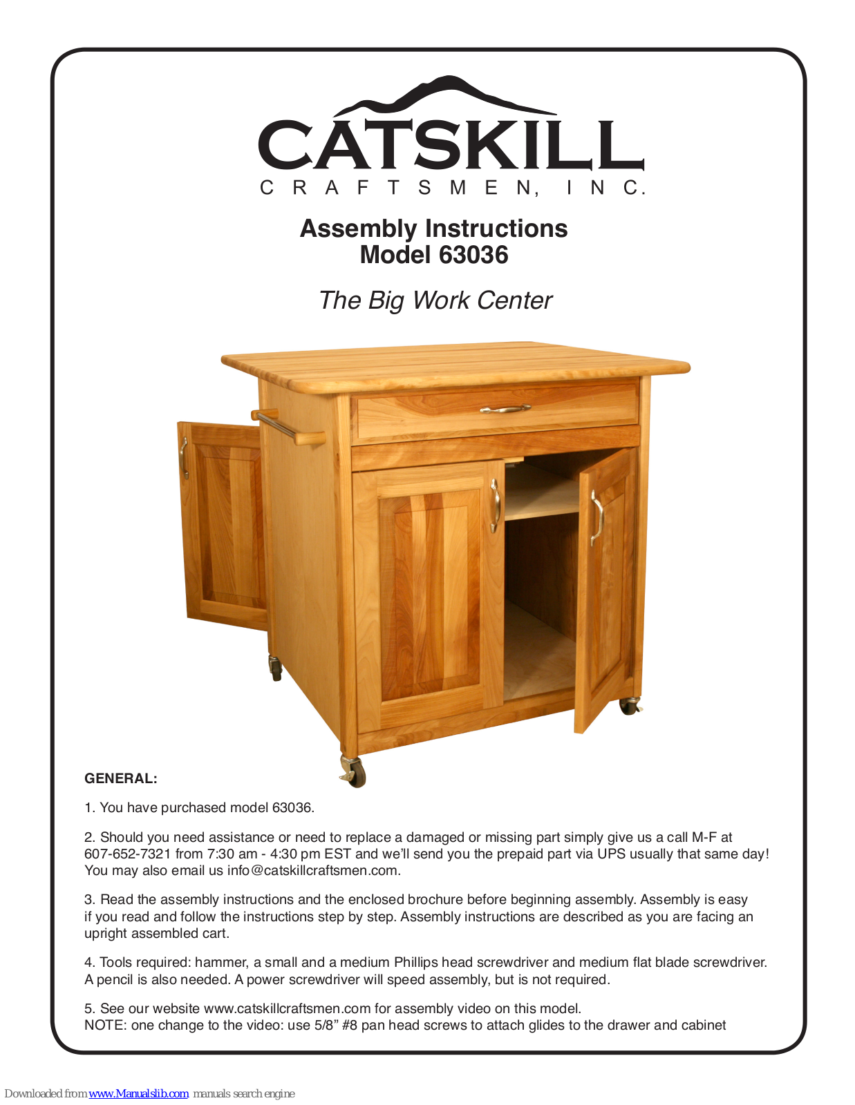 CATSKILL 63036 Assembly Instructions Manual