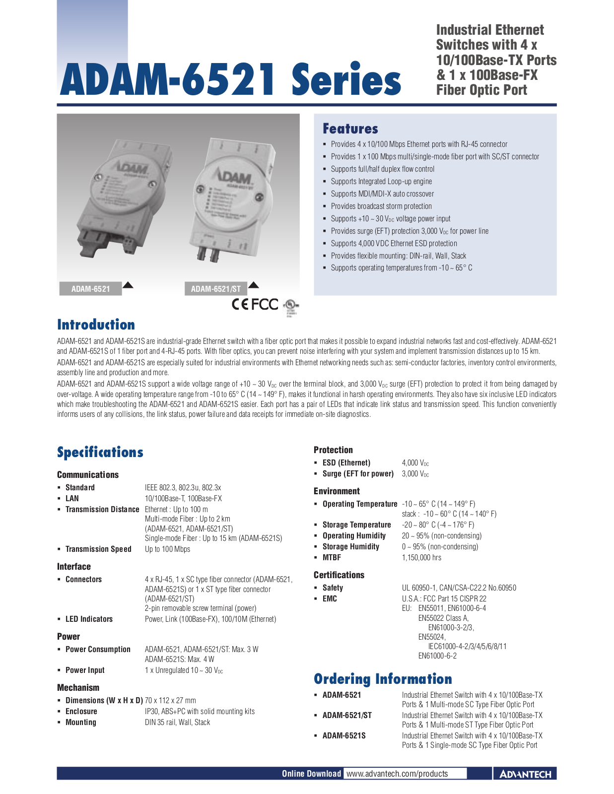 B&B Electronics ADAM-6521S Datasheet