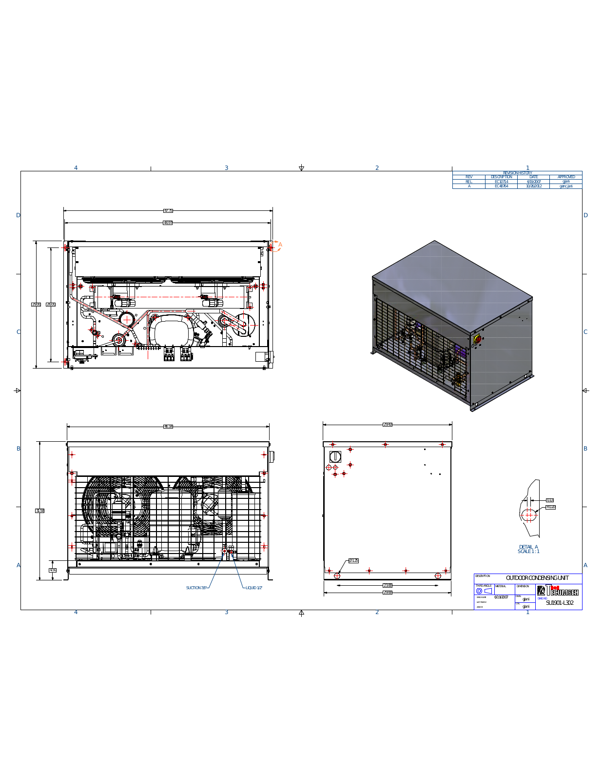 Tecumseh AGA9538ZXTHM, AGA9542ZXTHM Drawing Data