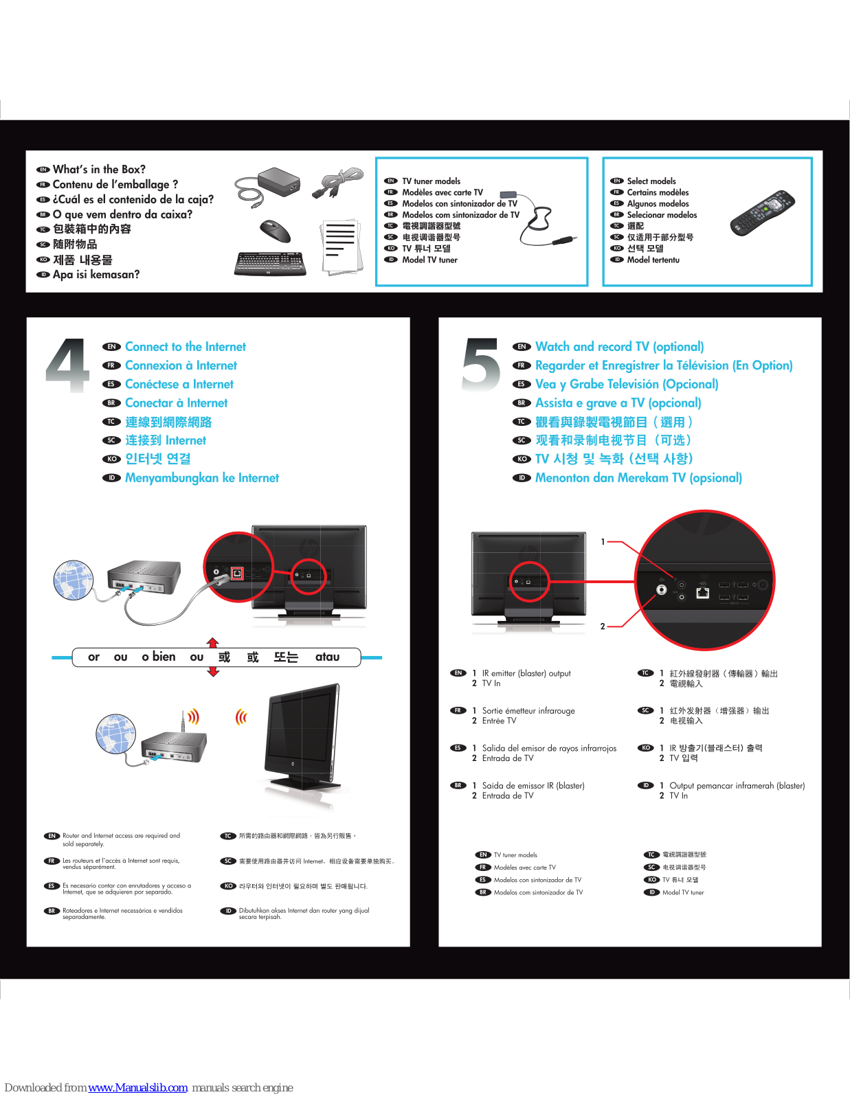 HP TouchSmart 310-1000, Touchsmart 310-1100, Touchsmart 310-1200 Quick Start Manual - ManualMachine.com