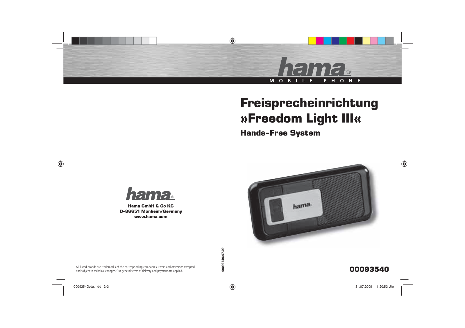 Hama Freedom Light III User guide