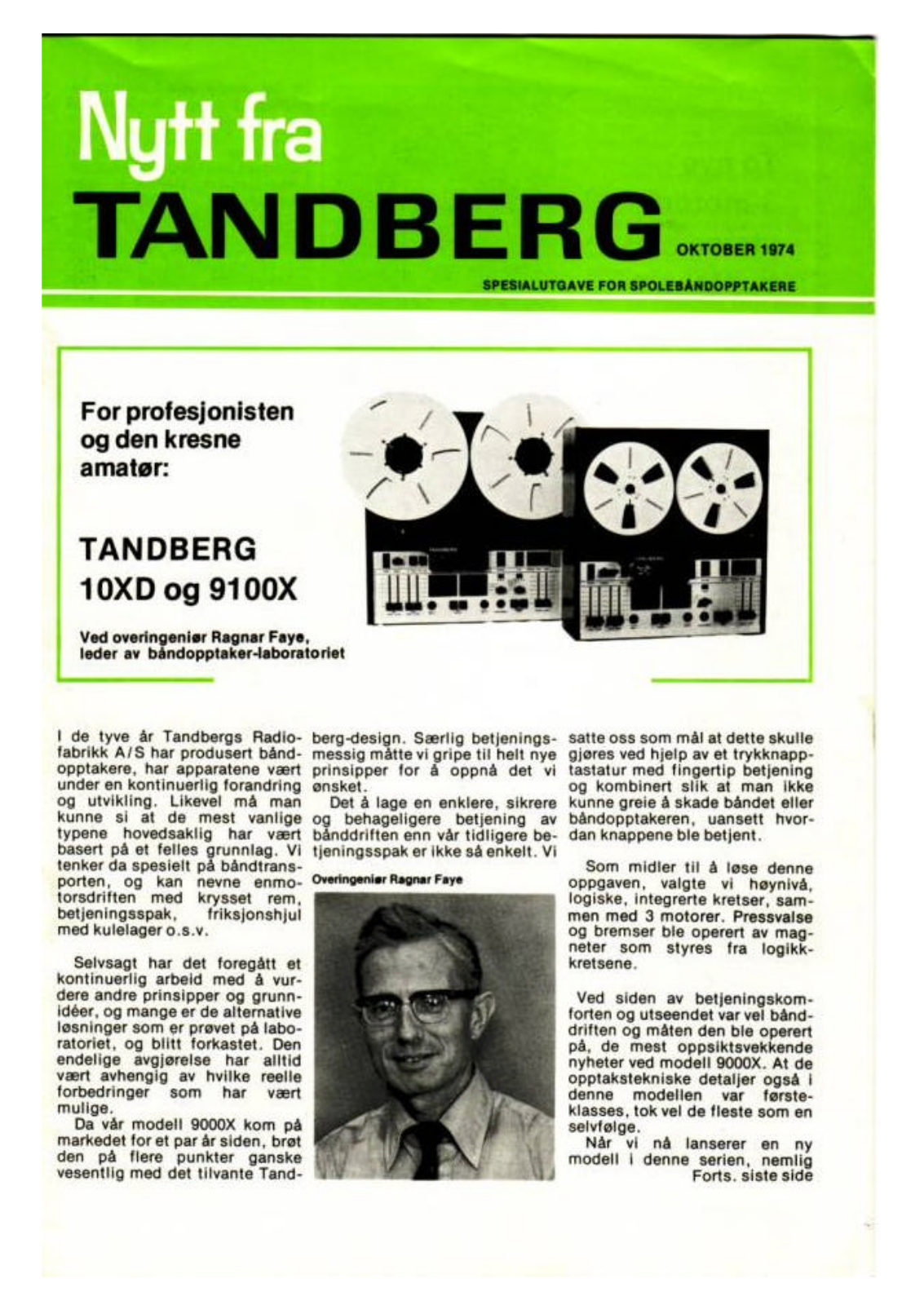 Tandberg 10-XD Brochure