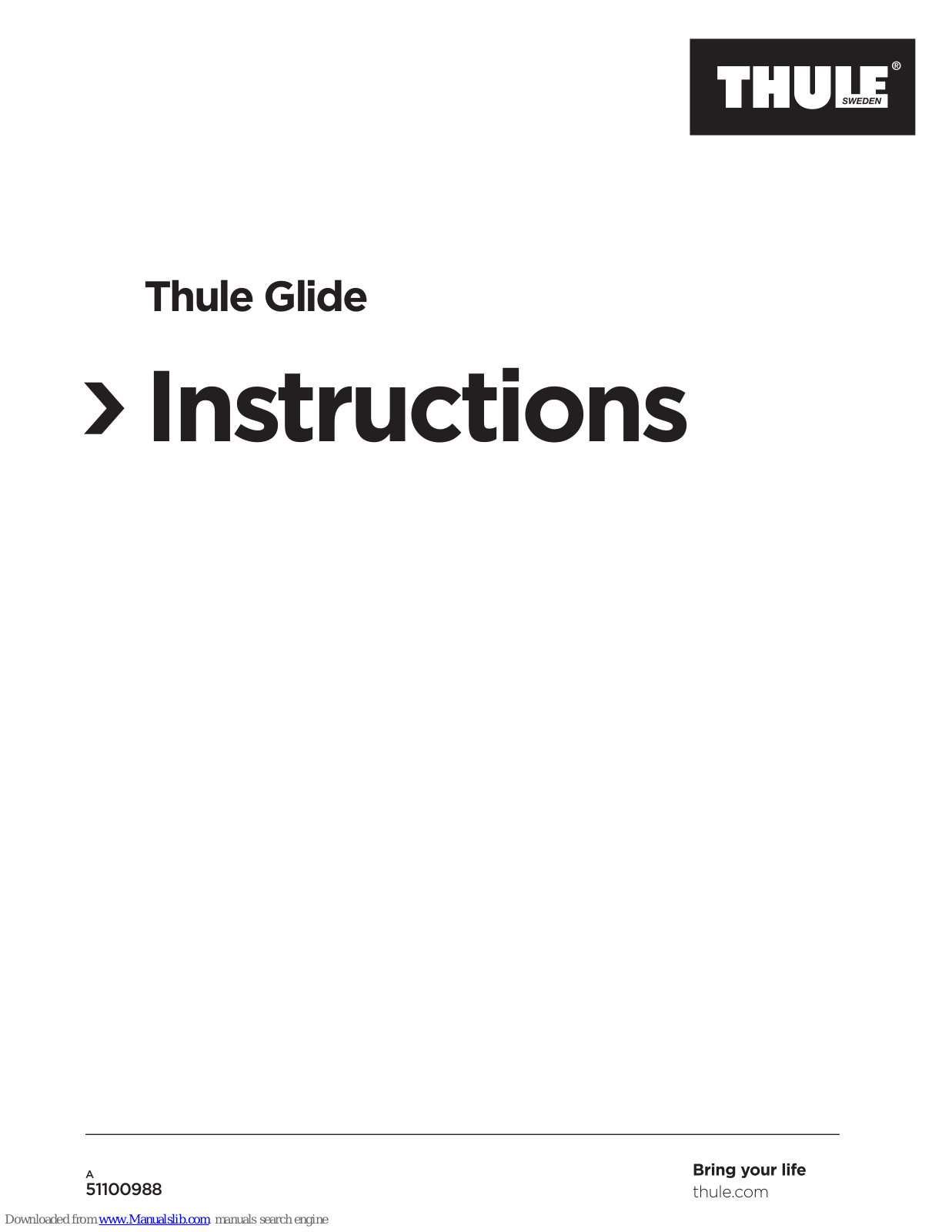 Thule Glide Instructions Manual