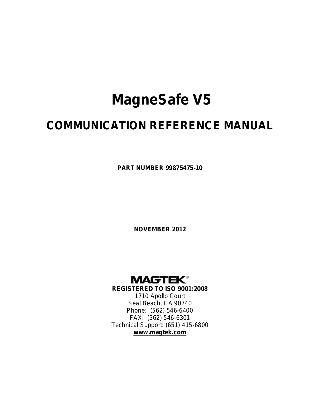 MagTek MagneSafe V5 User Manual