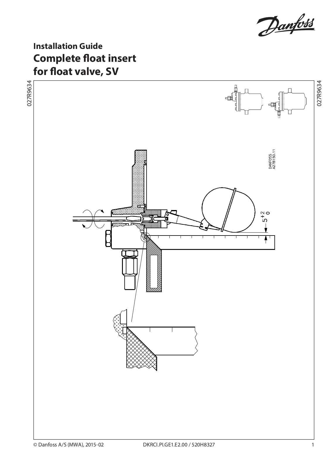 Danfoss Complete float insert Installation guide