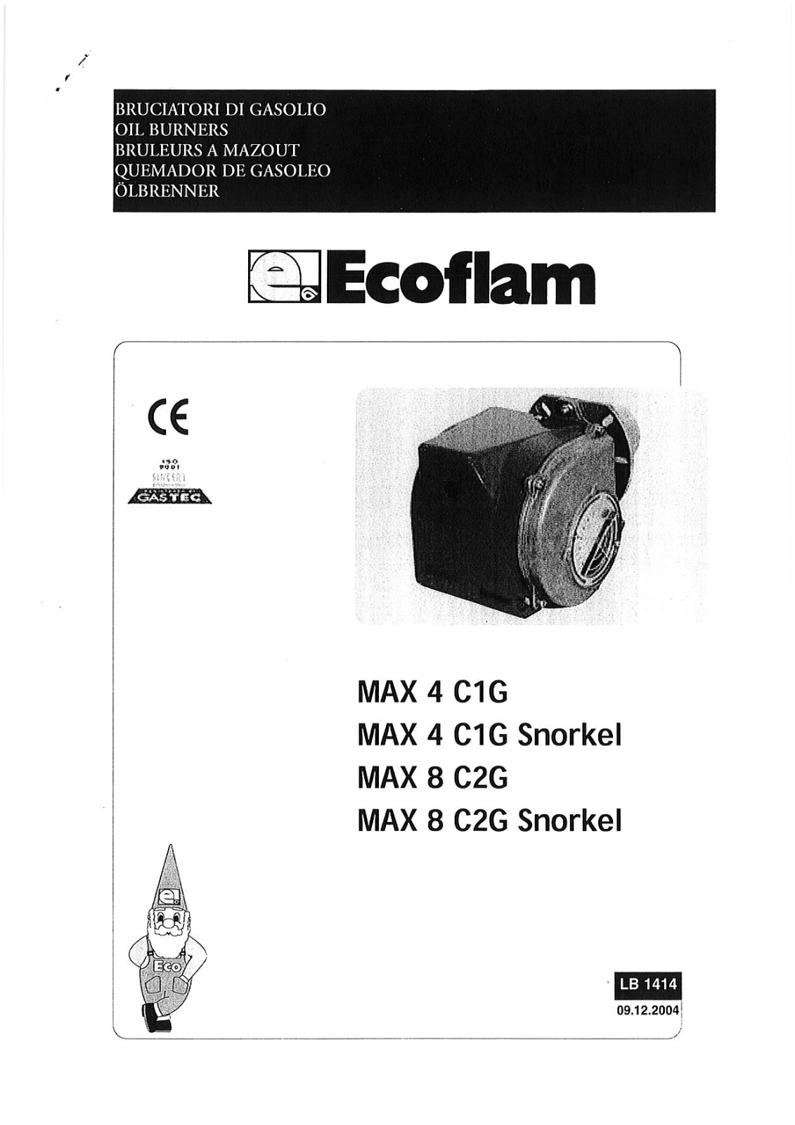 ECOFLAM MAX 4 C1G, MAX 8 C2G User Manual