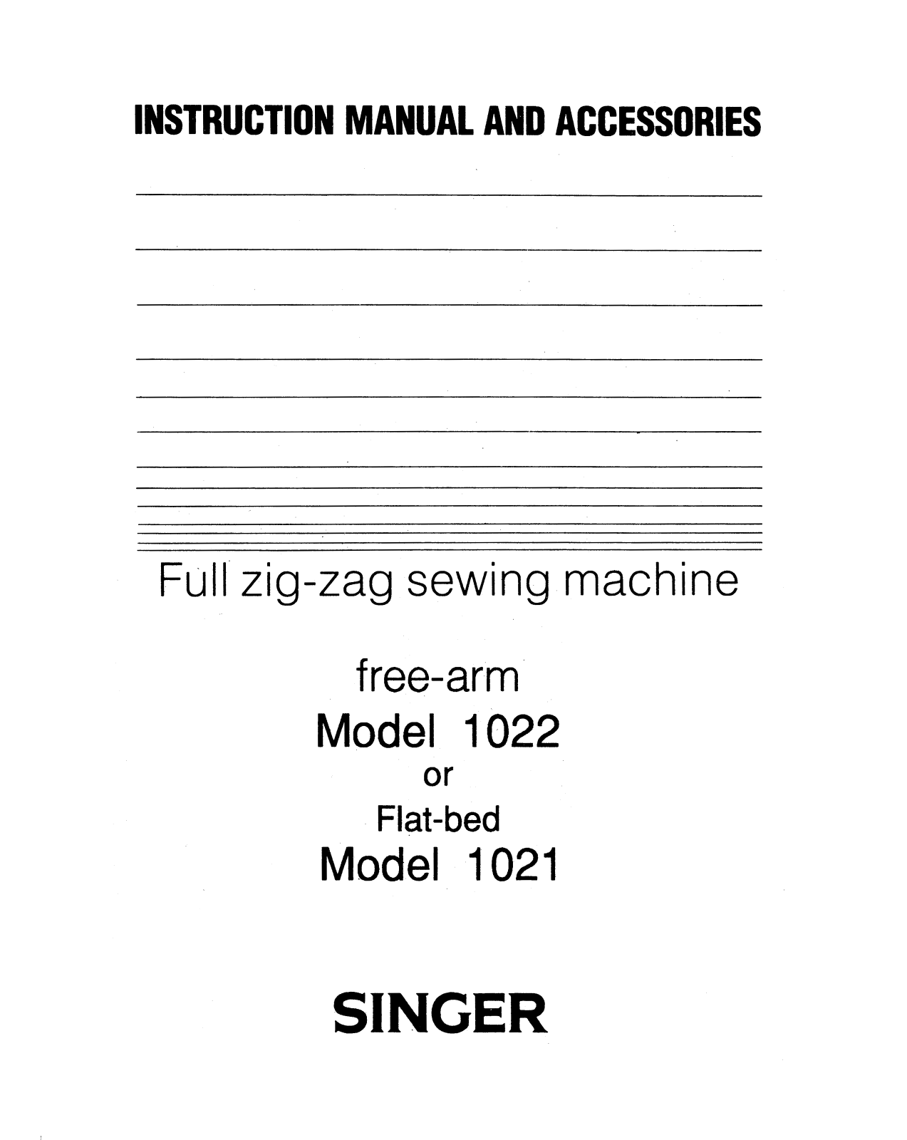 Singer 1022 User Manual