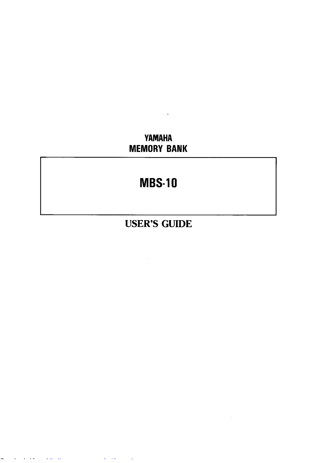 Yamaha Audio MBS-10 User Manual