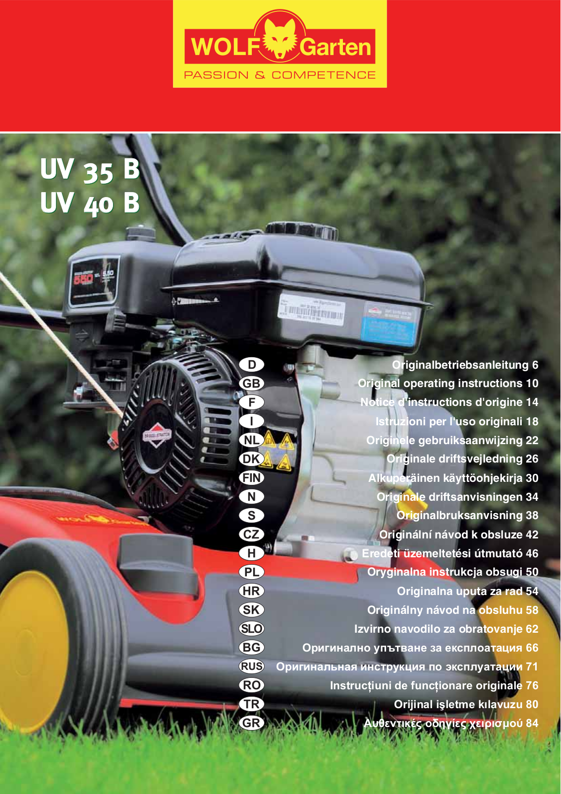 WOLF UV 40 B, UV 35 B User Manual