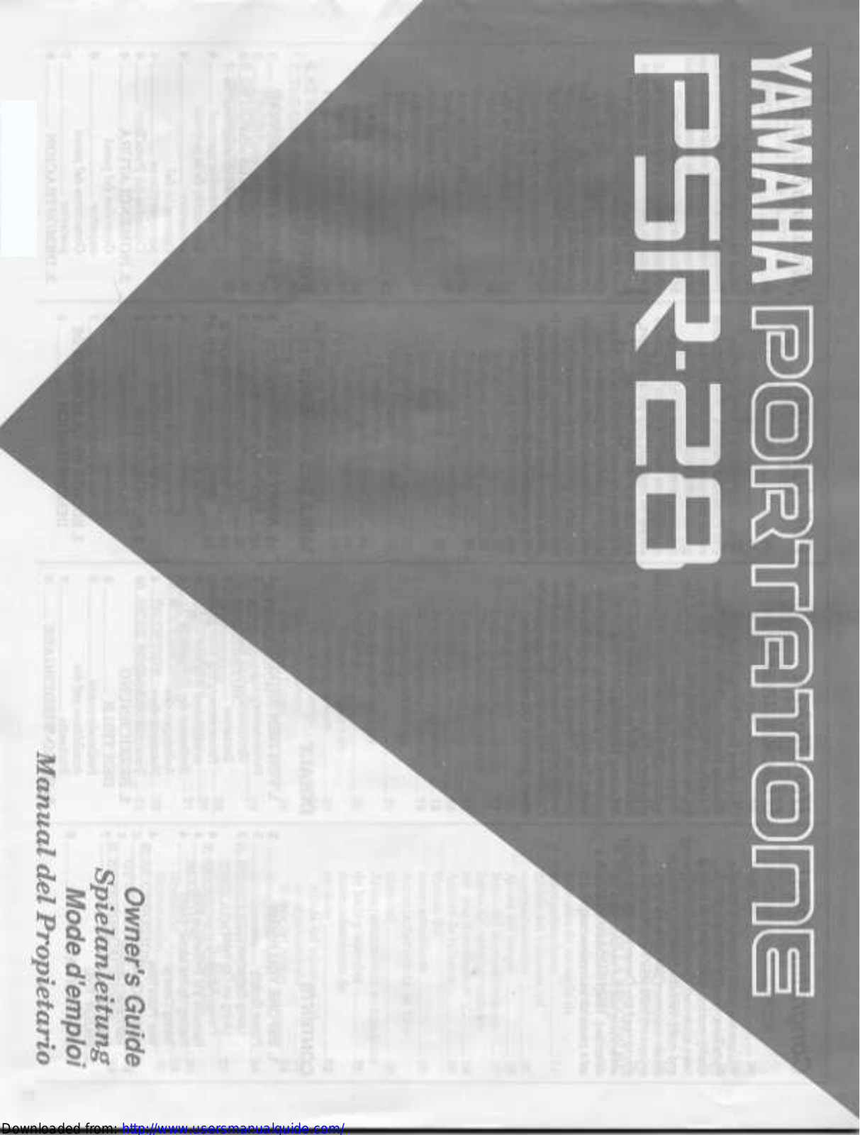 Yamaha Audio PSR-28 User Manual