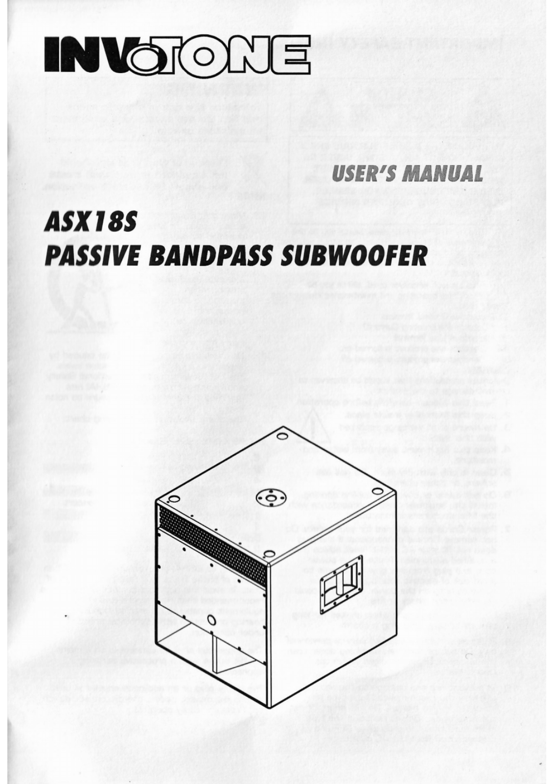 Invotone ASX18S User Manual