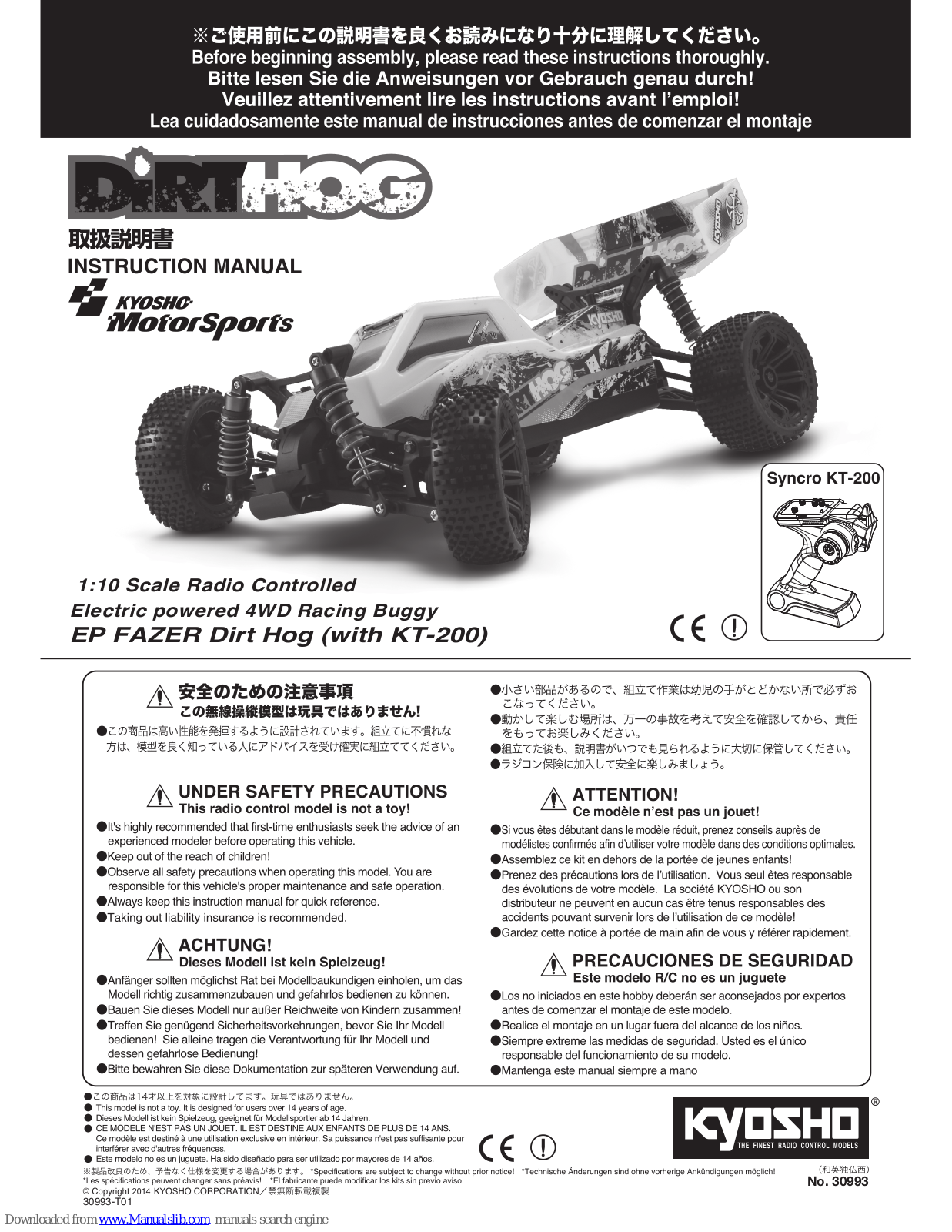 Kyosho EP FAZER Dirt Hog Instruction Manual