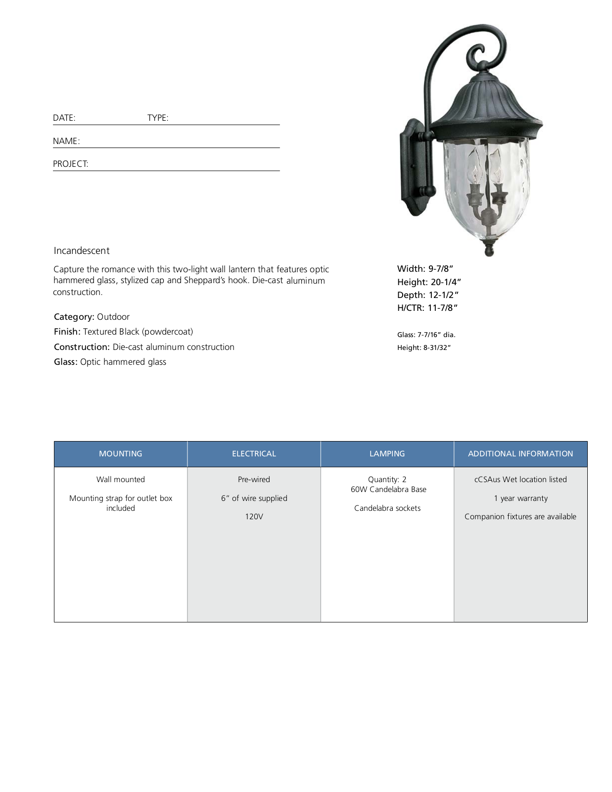 Lark Manor™ W007535265 Specifications - ManualMachine.com