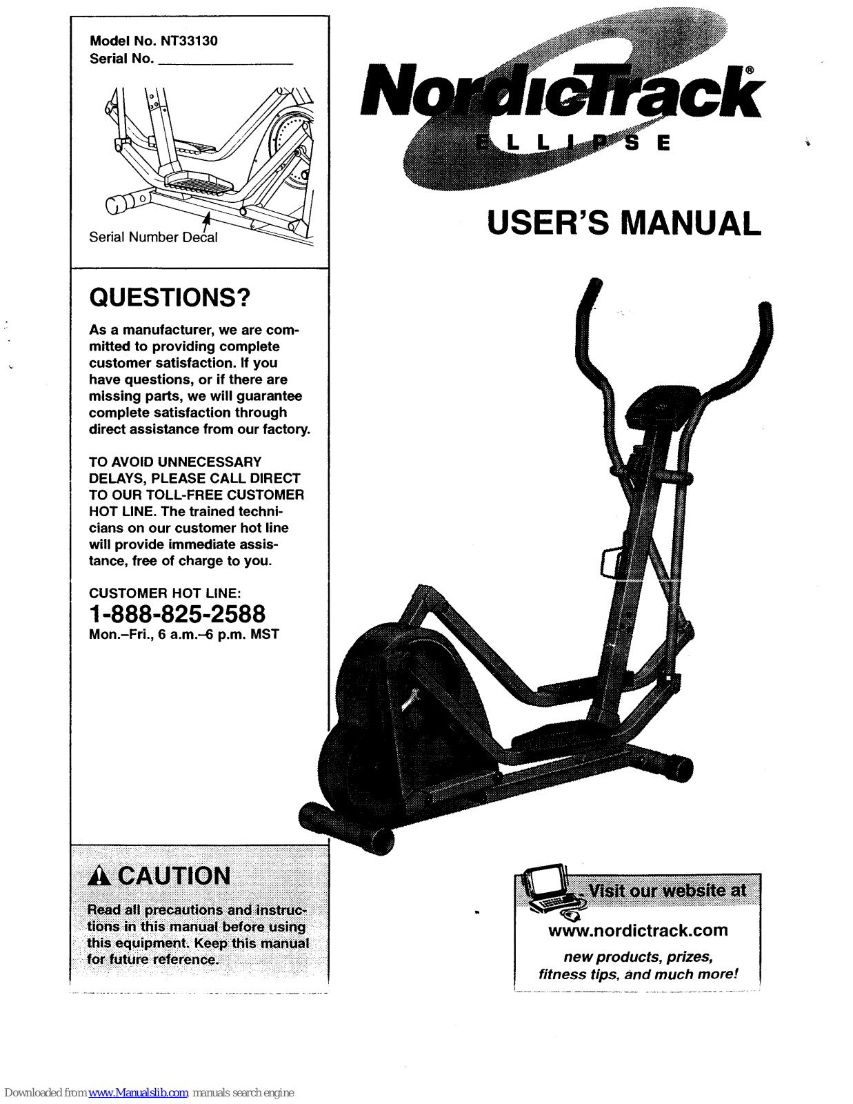 NordicTrack Elipse 910e, NT33130 User Manual