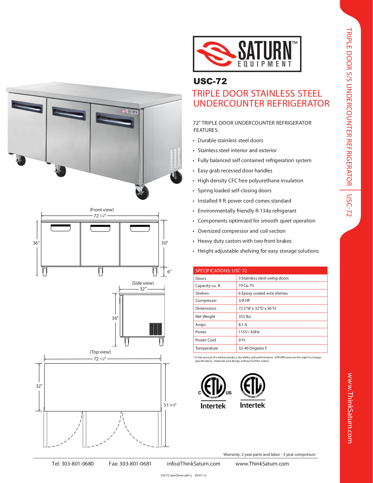 Saturn Equipment USC-72 User Manual