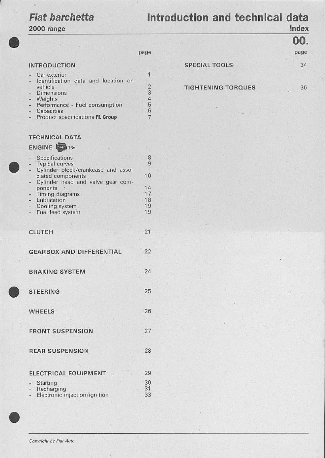 Fiat Barchetta User Manual