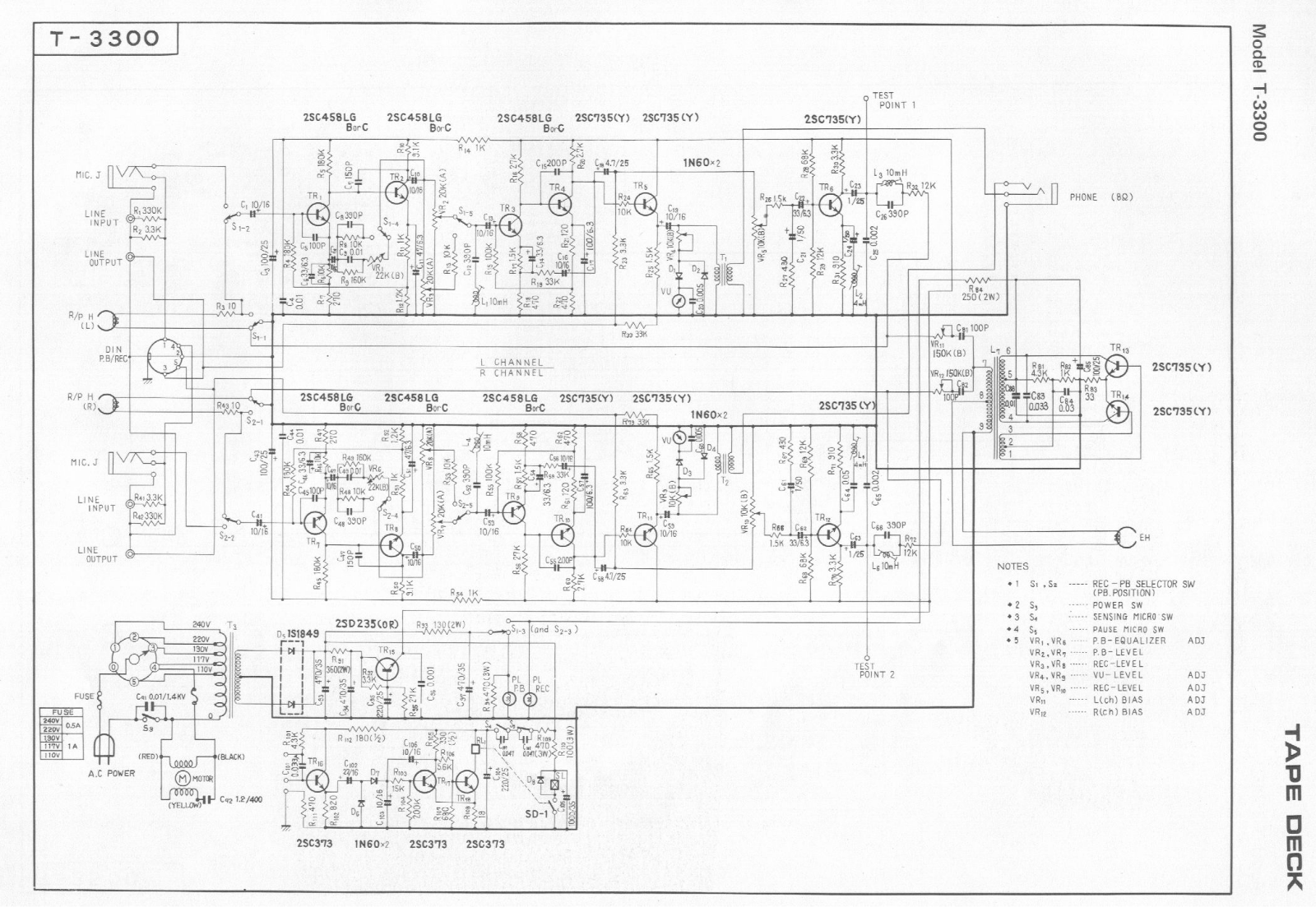 Pioneer T-3300 Schematic