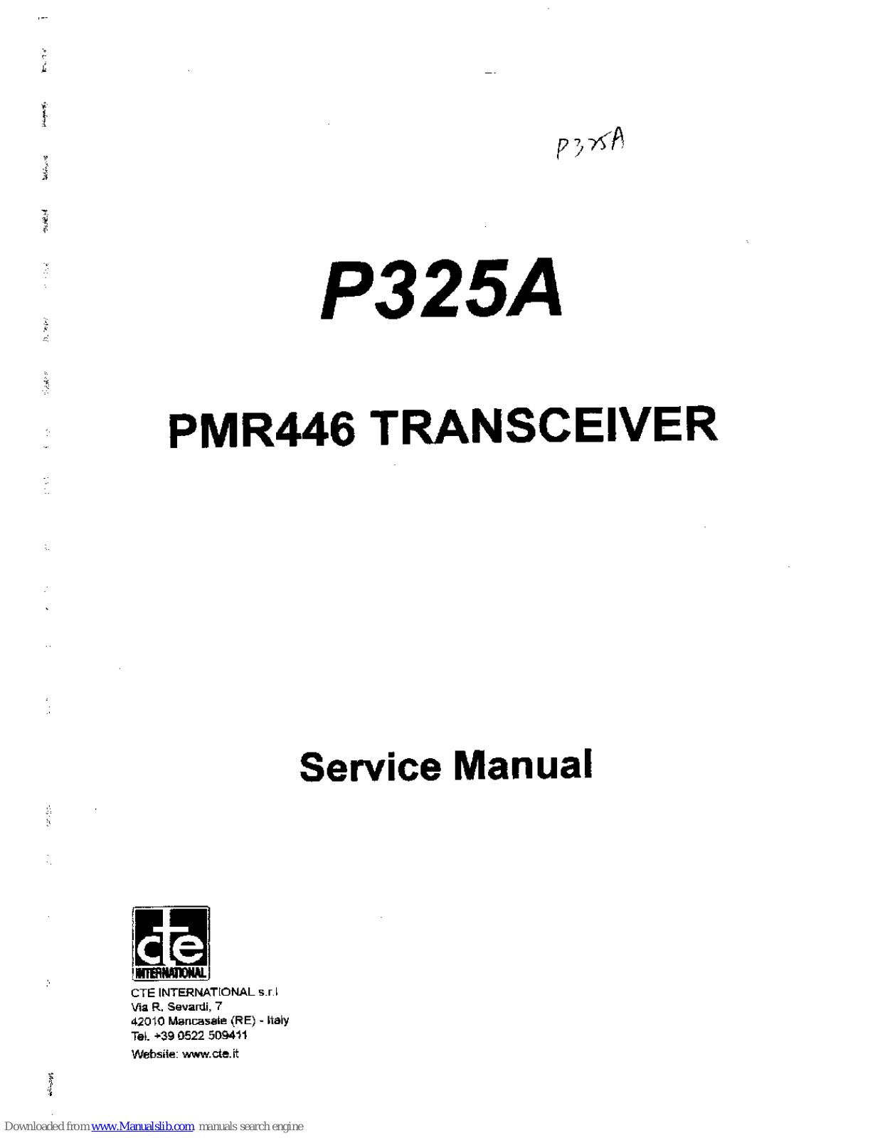 Midland PMR446, P325A Service Manual