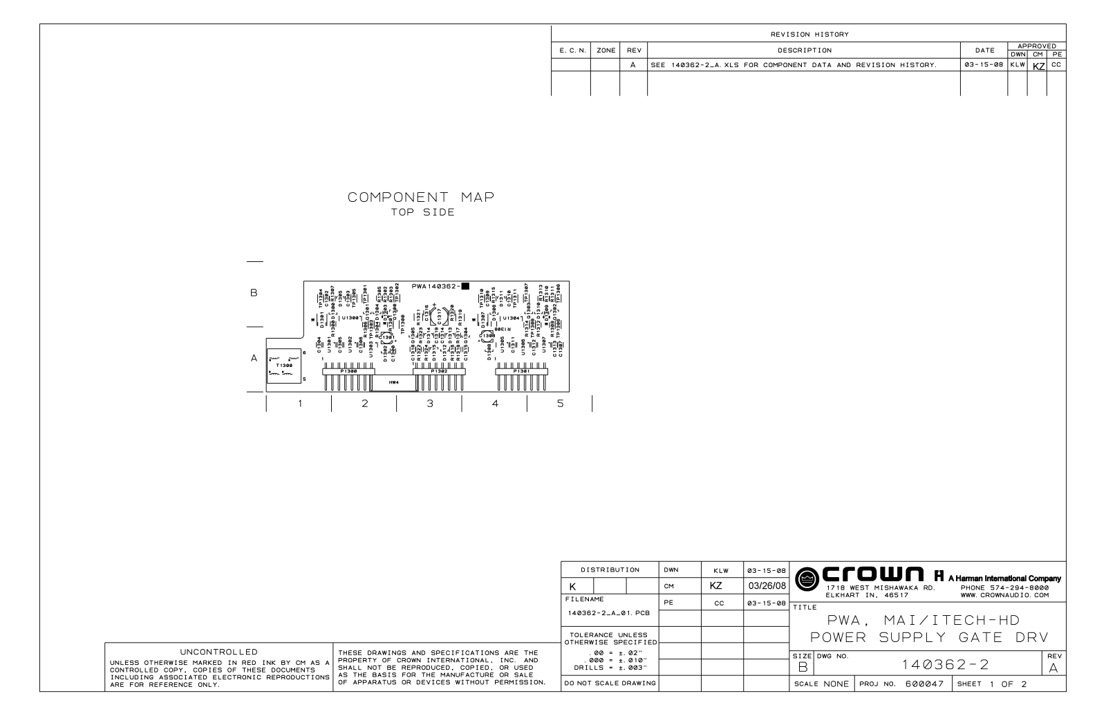 Crown Audio Macro-Tech MA12000i MA-I PS Gate Drive Schematic