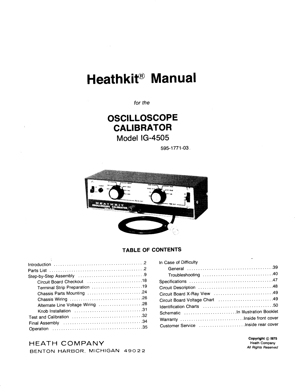 Heathkit IG-4505 User Manual