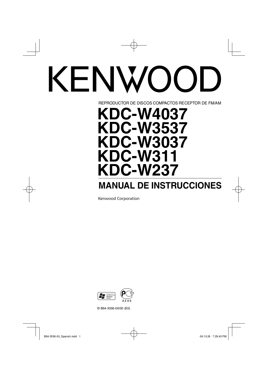 Kenwood KDC-W4037, KDC-W3537, KDC-W311 User Manual