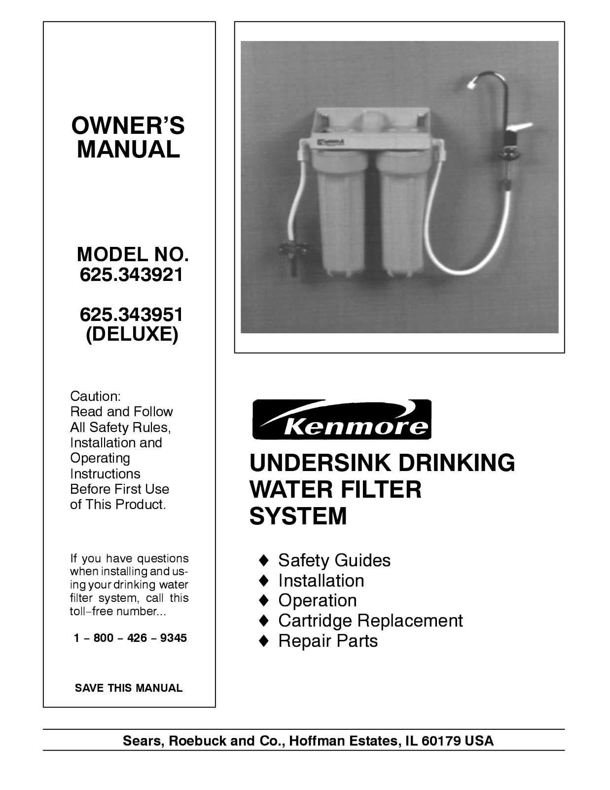 Kenmore 625.343921 User Manual