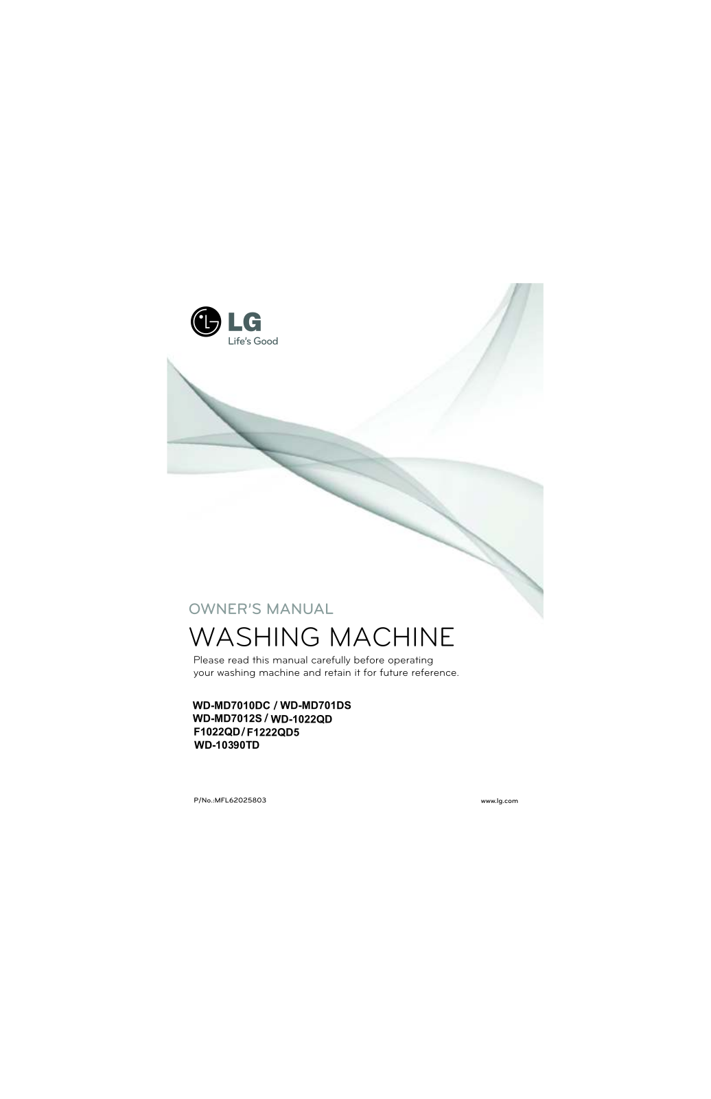 LG WD-10390TD User manual