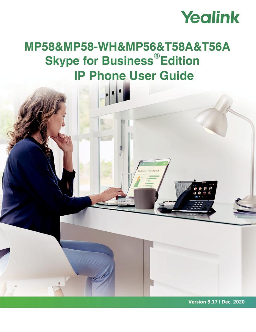 Yealink MP58, MP56, T58A, T56A, MP58-WH User Manual