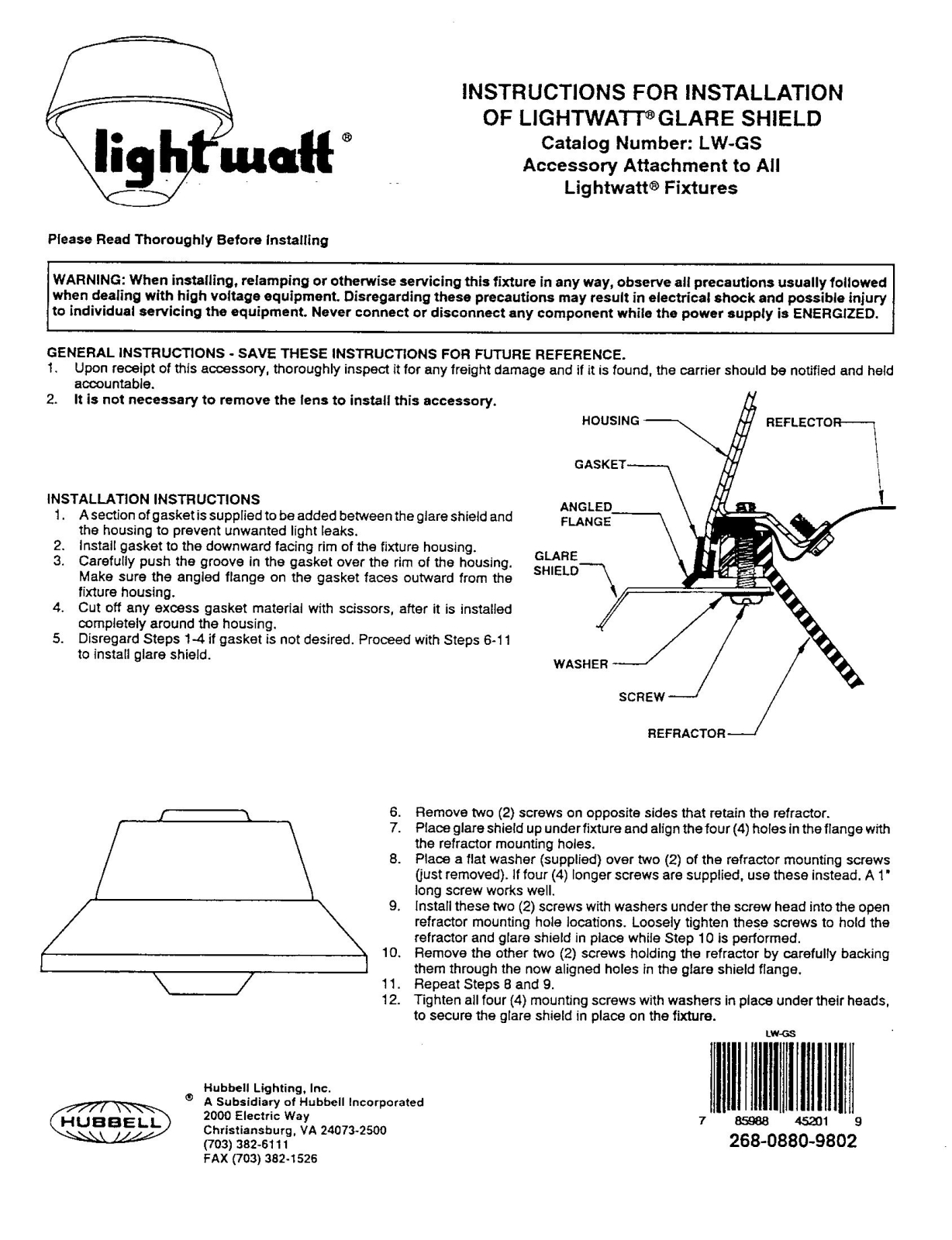 Hubbell Lighting LW-GS User Manual