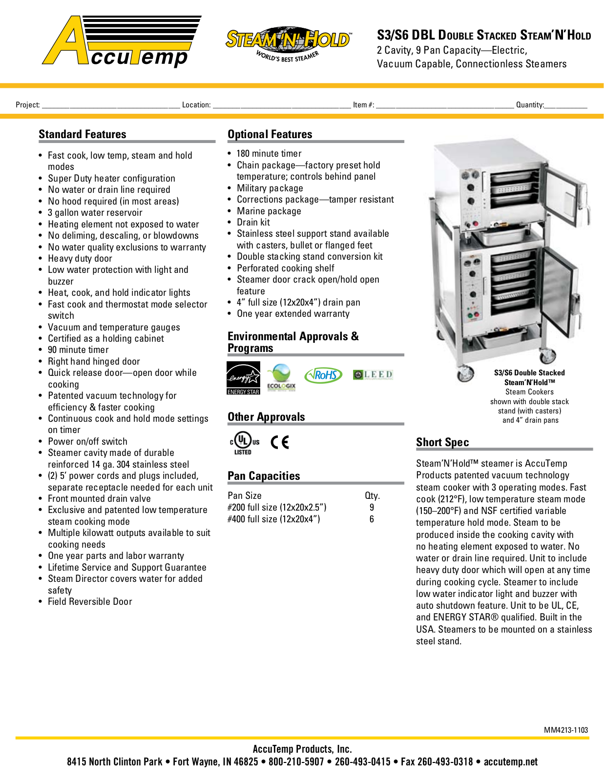 AccuTemp S62083D120DBL User Manual