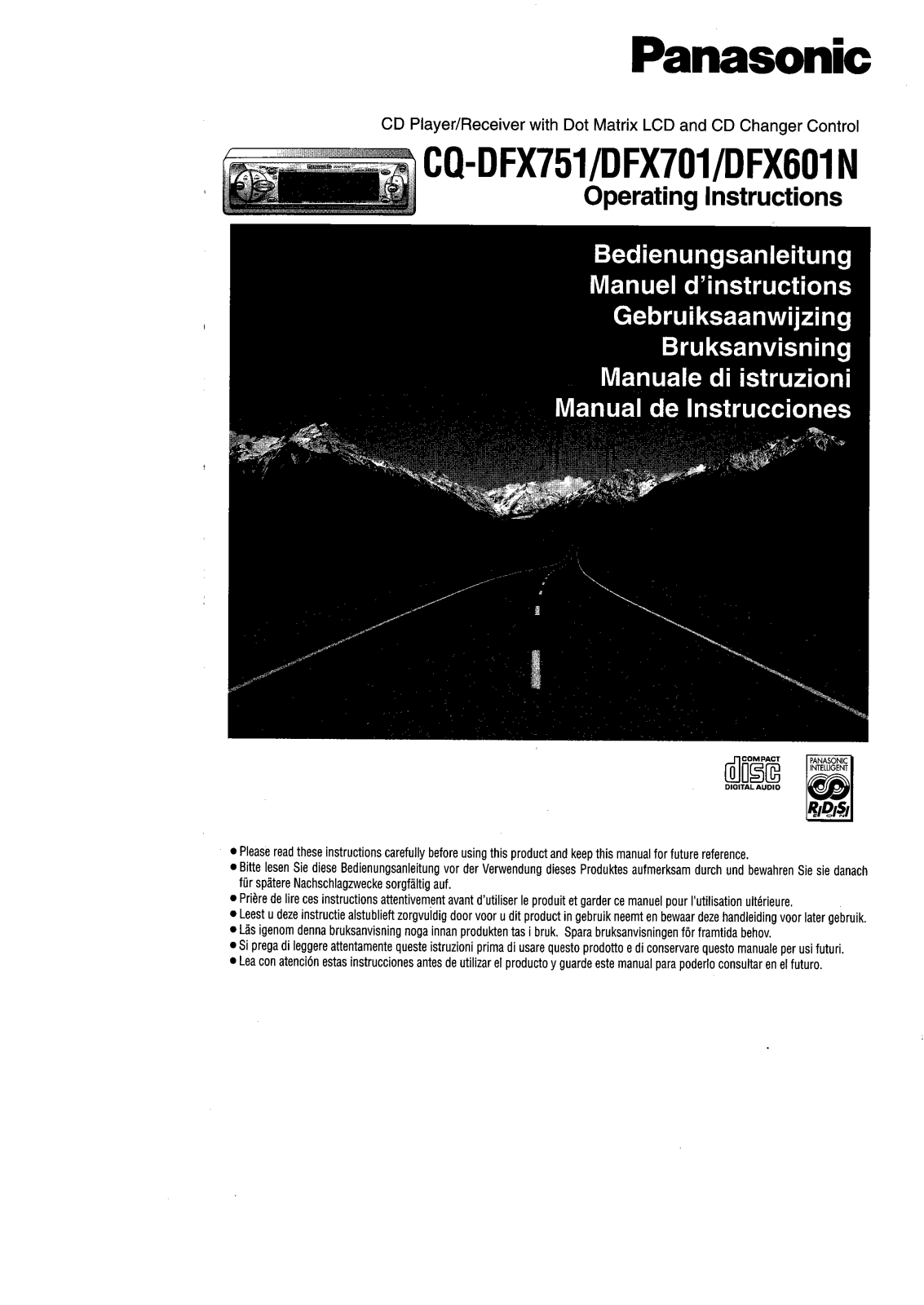 Panasonic CQ-DFX601, CQ-DFX701, CQ-DFX751 Operating Manual