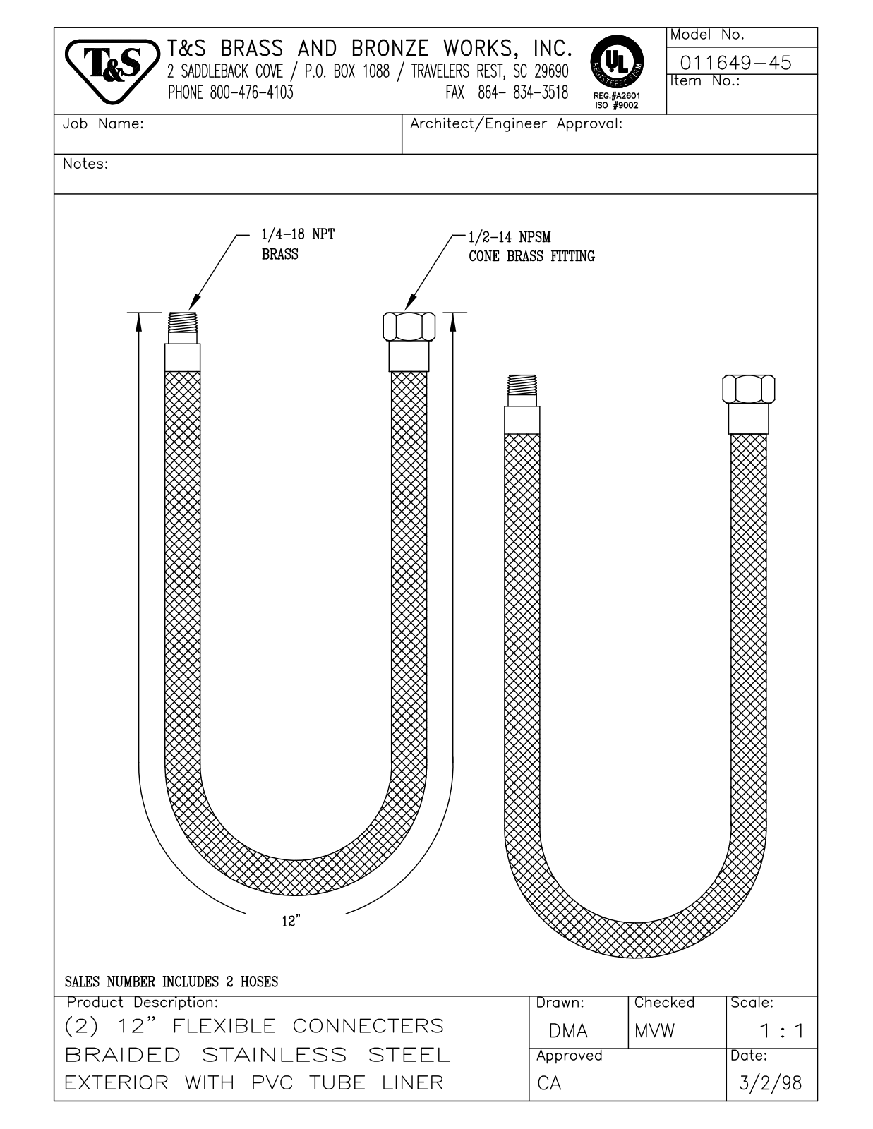 T&S Brass 011649-45 User Manual