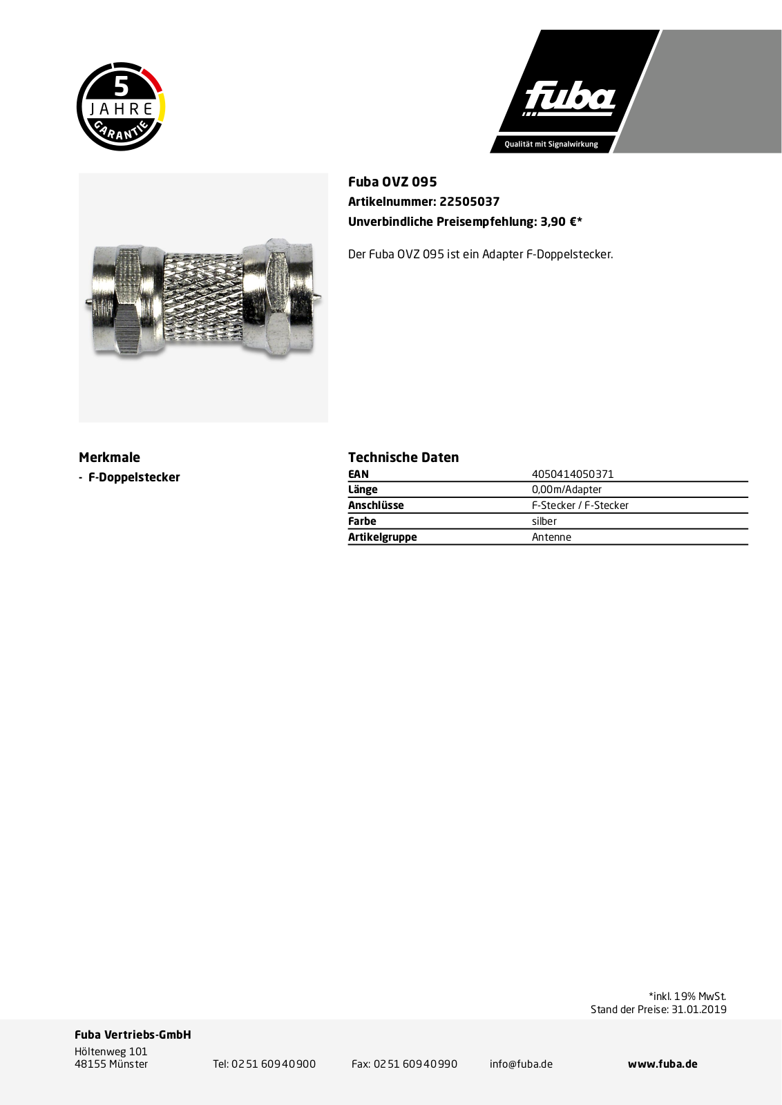 Fuba OVZ 095 Technische Daten