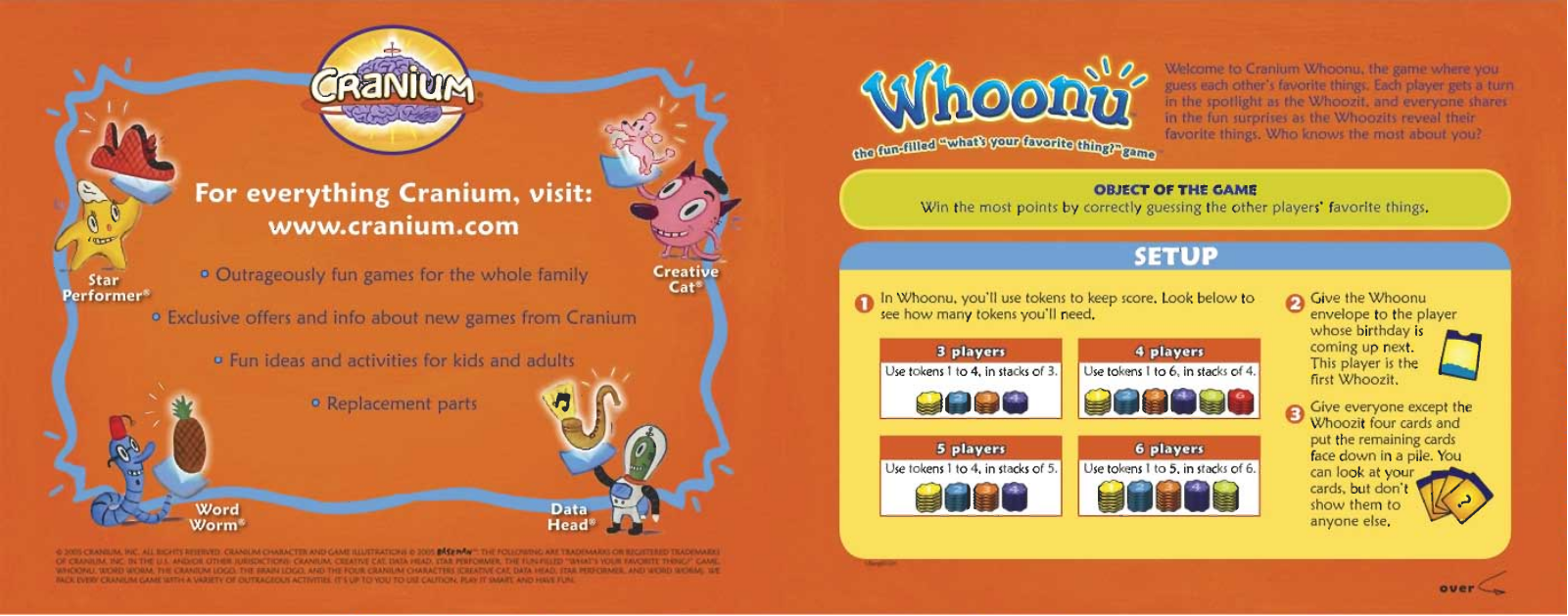 HASBRO Cranium Whoonu User Manual