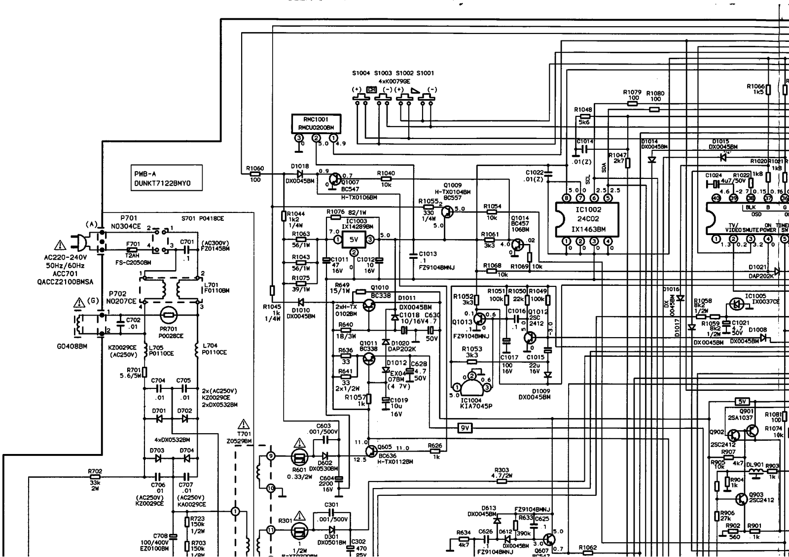 SHARP DV-5460SC, DV-5461SC, DV-5462SC Schematics