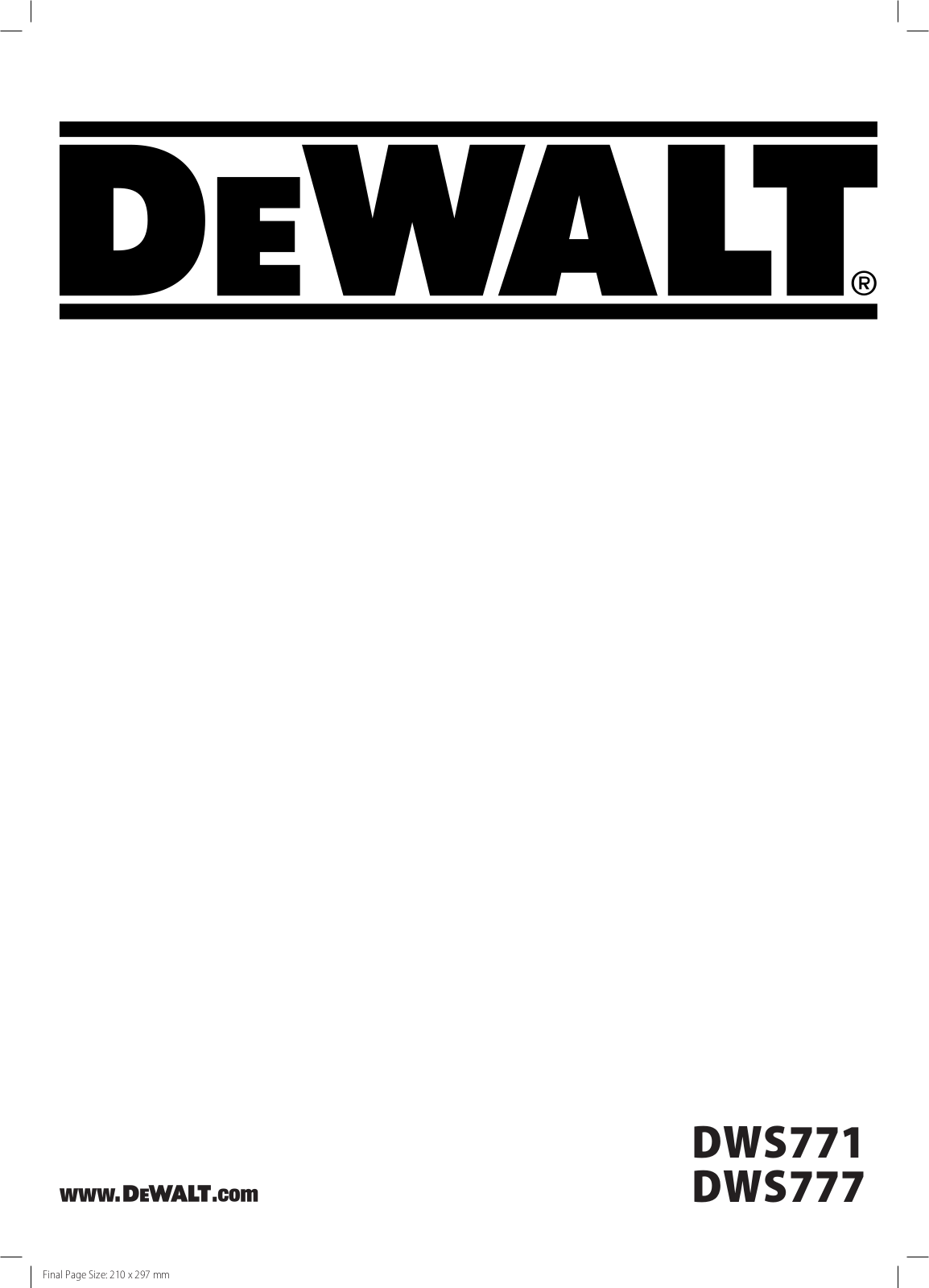 Dewalt DWS777 User Manual