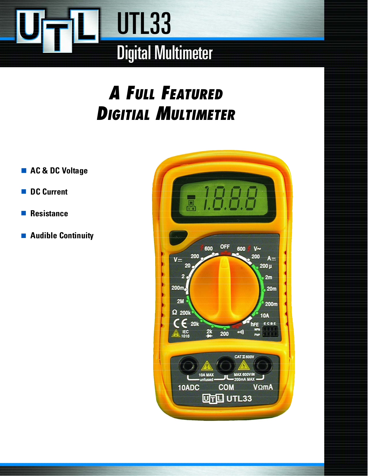 Universal Enterprise UTL33 User Manual - ManualMachine.com
