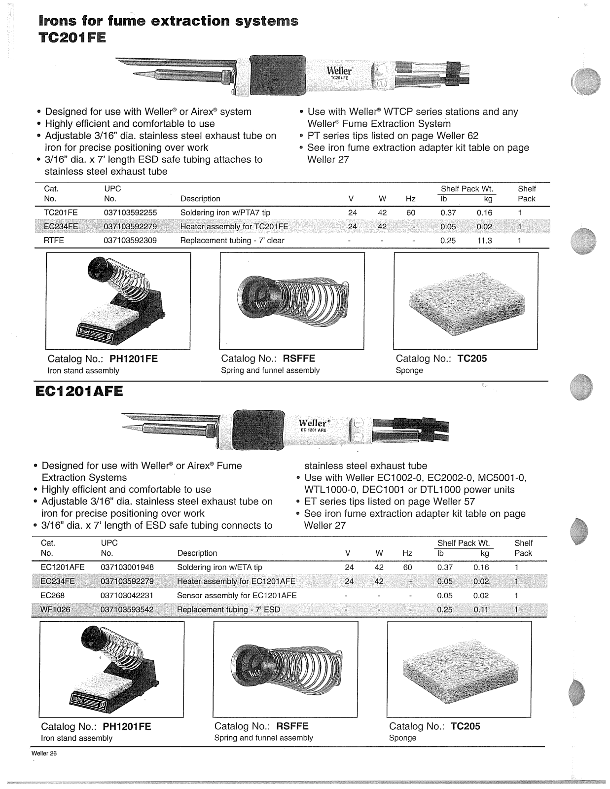 Weller - Apex Tool Group TC201FE, EC1201AFE Catalog Page