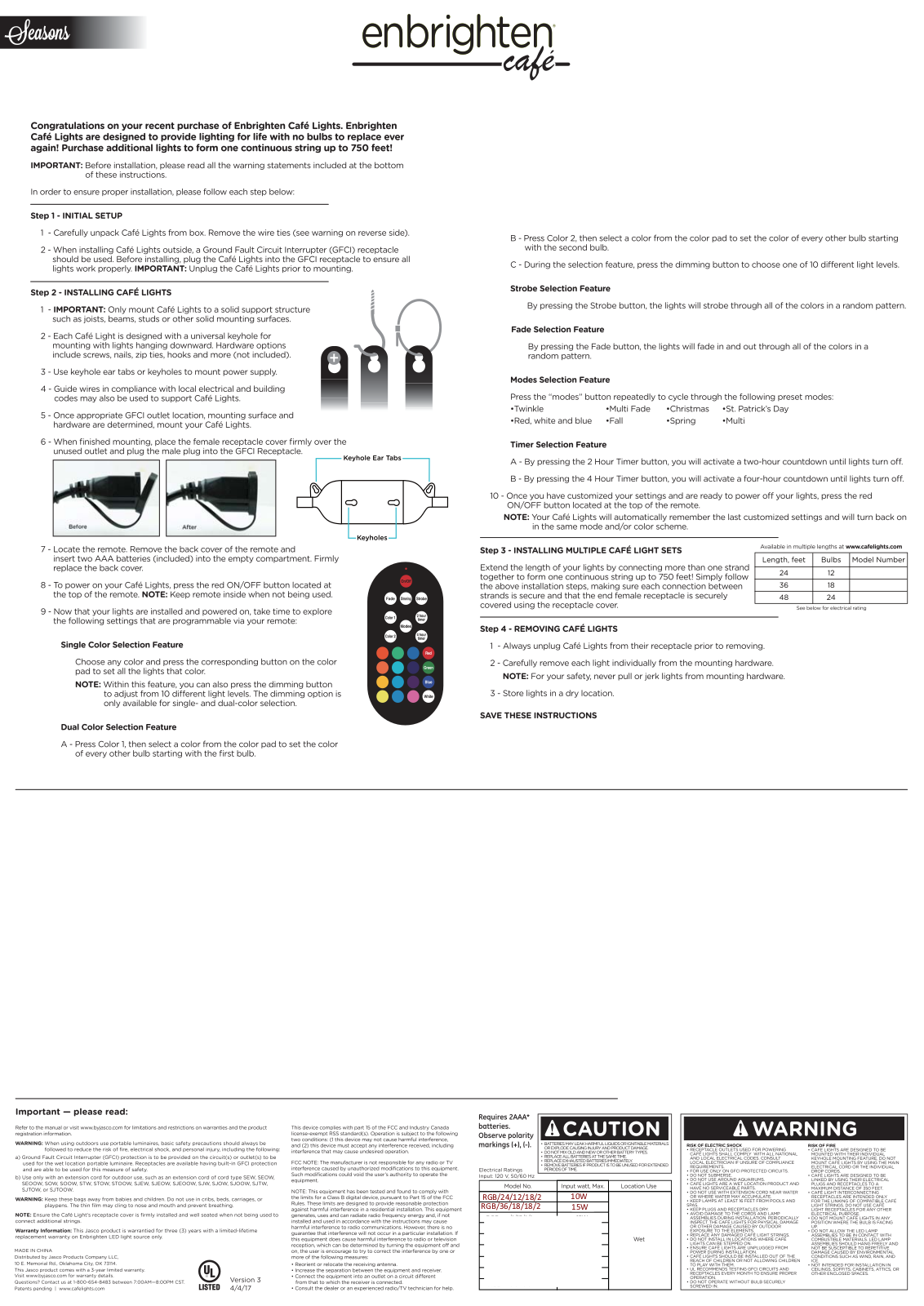 Jasco RGBXYZA User Manual