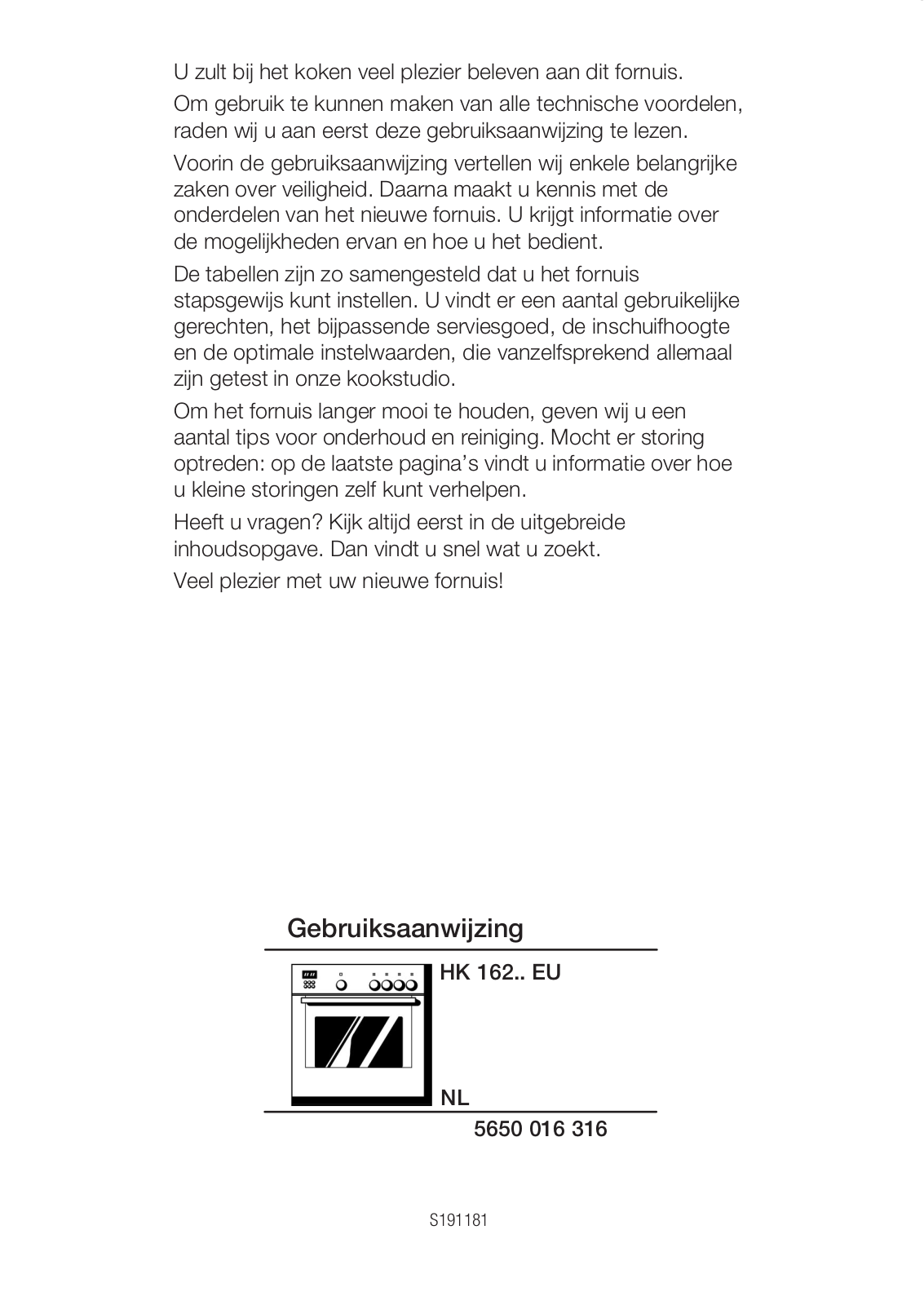 Siemens HK16265EU, HK16225EU, HK16255EU User Manual