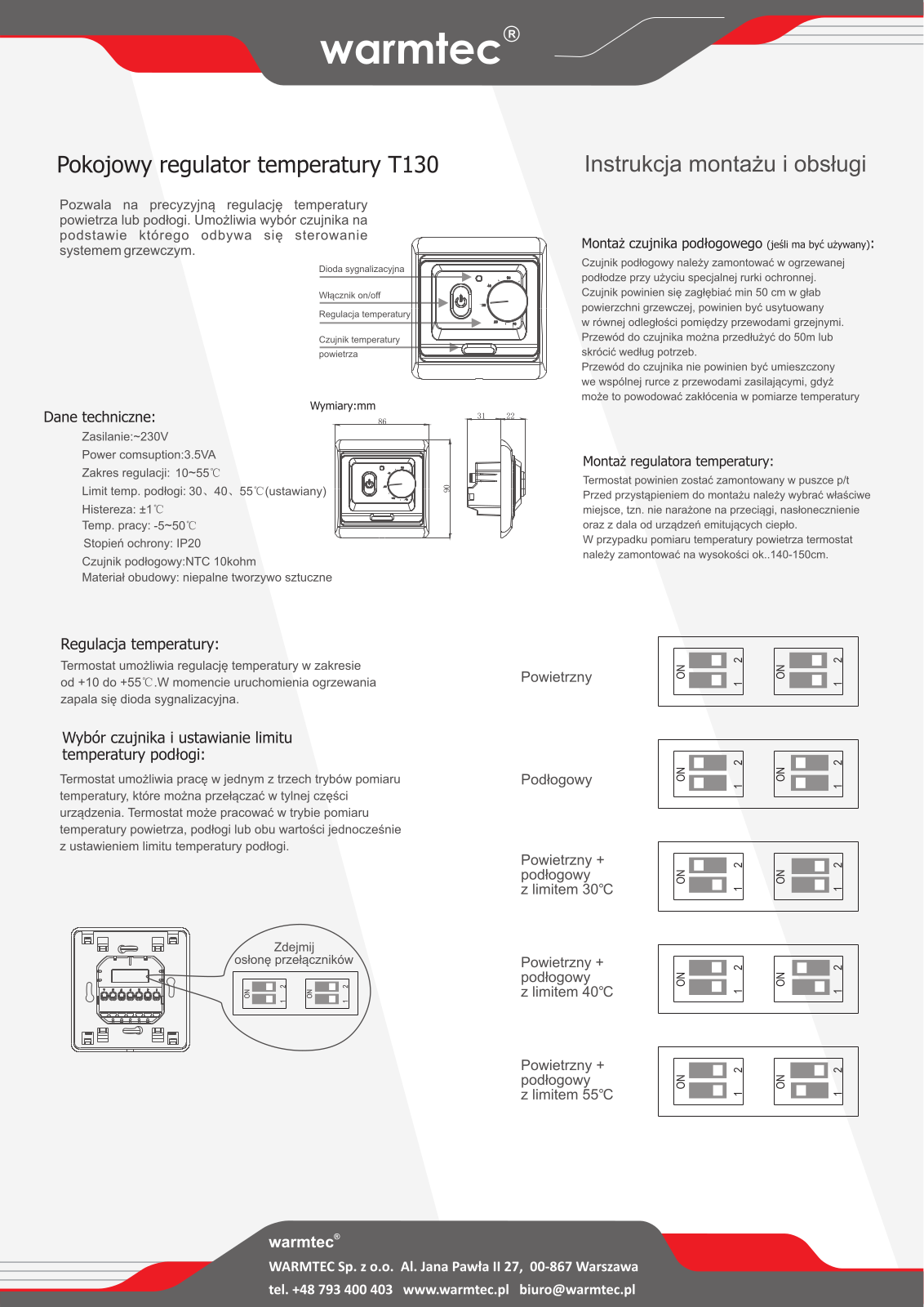 Warmtec T130 User Manual