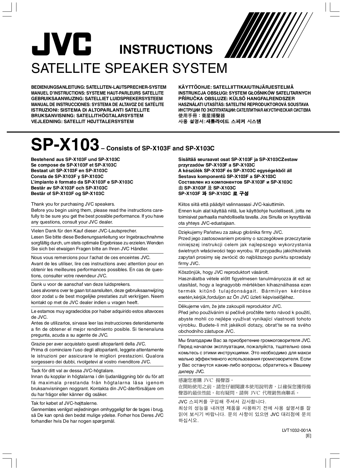 JVC SP-X103 User Manual