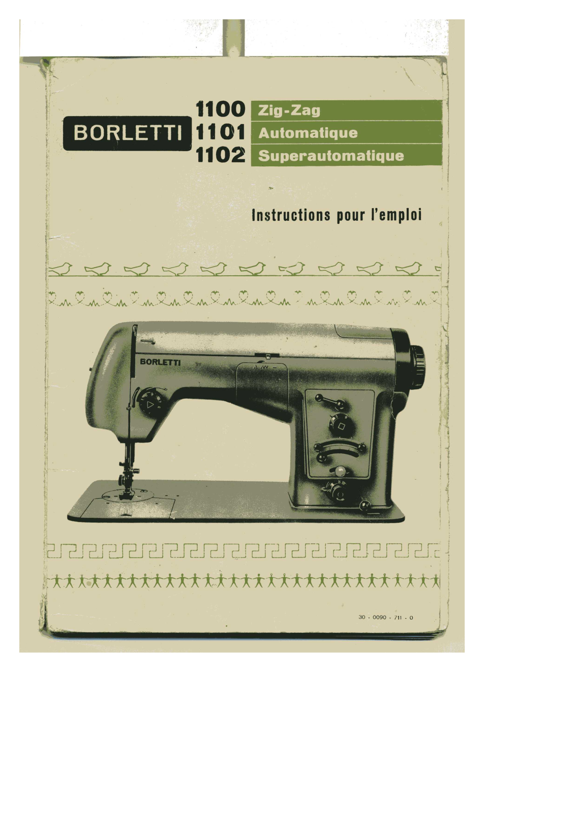 BORLETTI 1100 ZIGZAG, 1101 AUTOMATIQUE User Manual