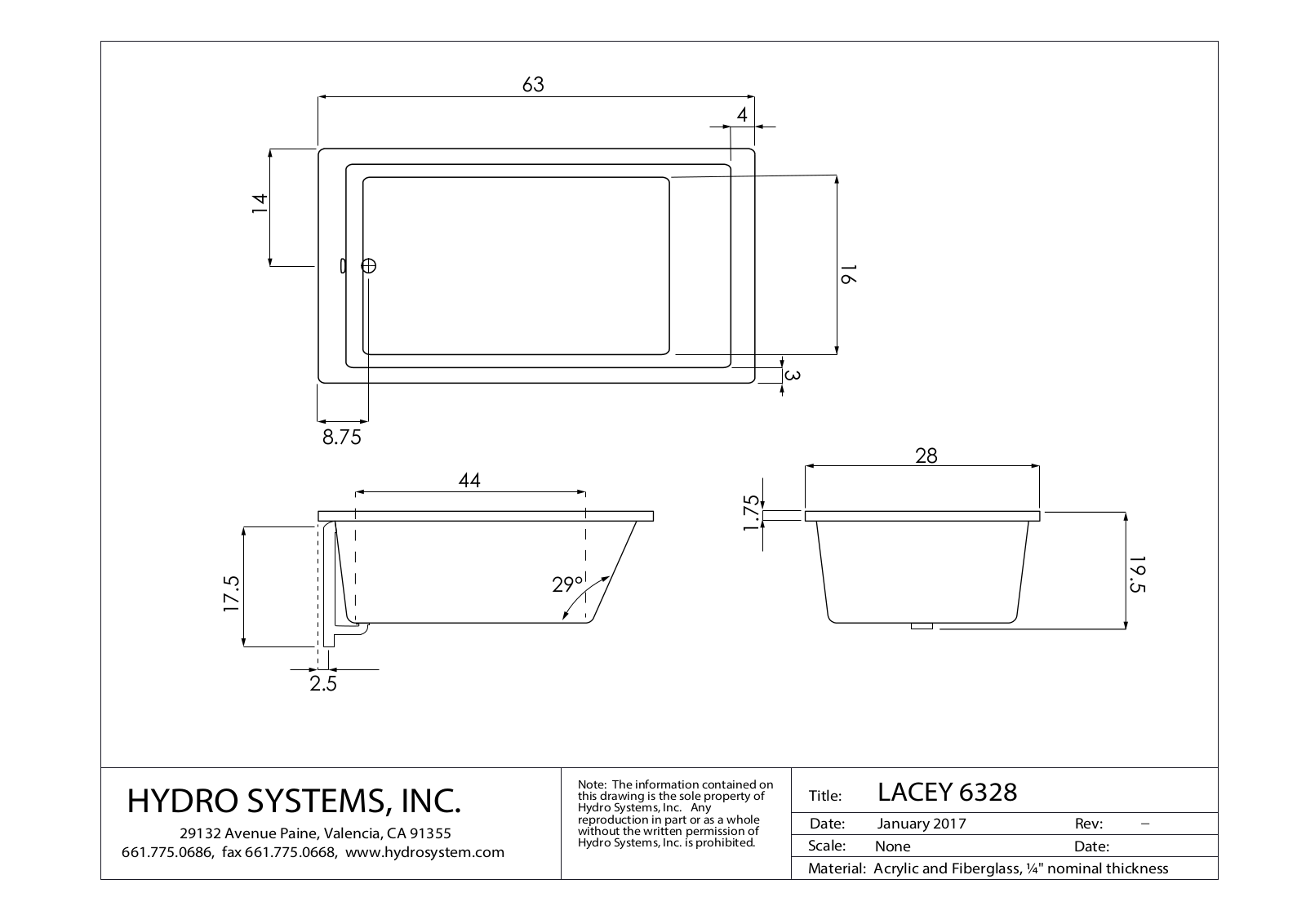 Hydro Systems LACEY 6328 Shematics