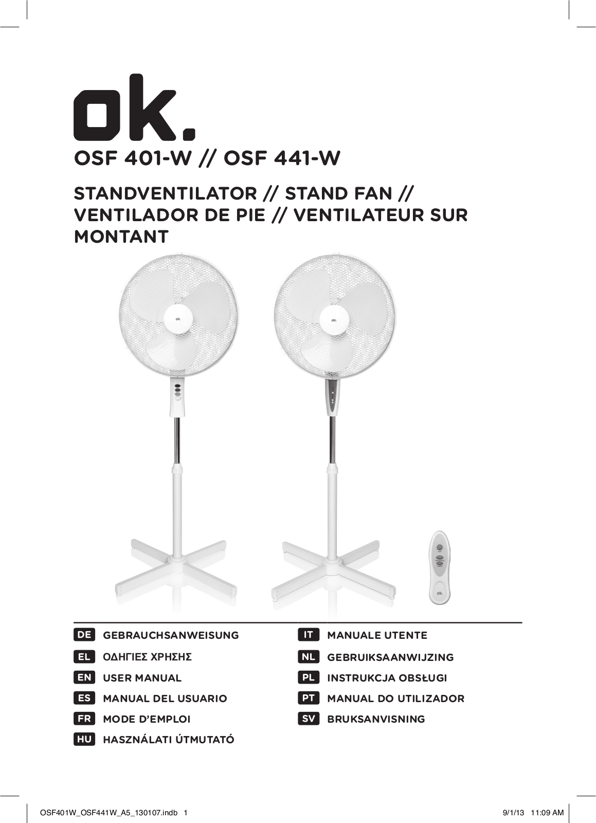 OK OSF 401-W, OSF 441-W User Manual