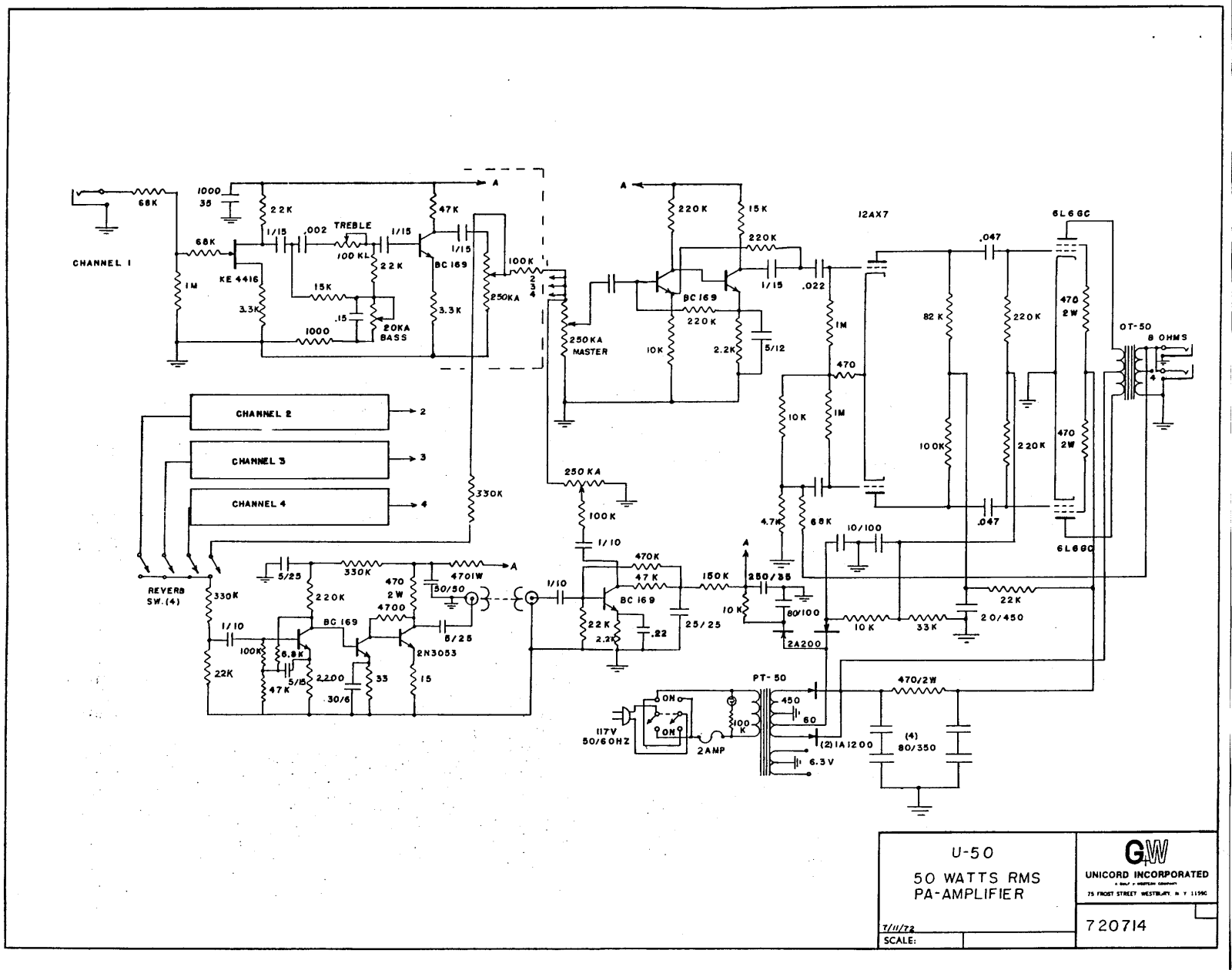 Univox 50 schematic