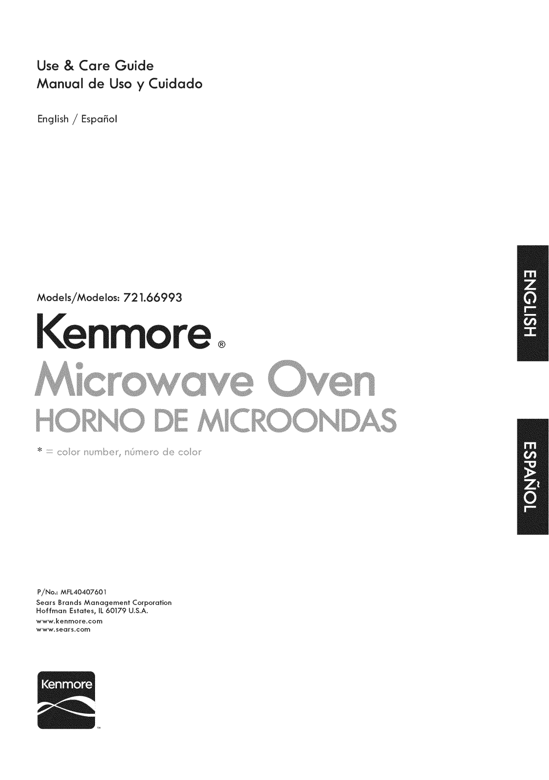 Kenmore 72166993011 Owner’s Manual