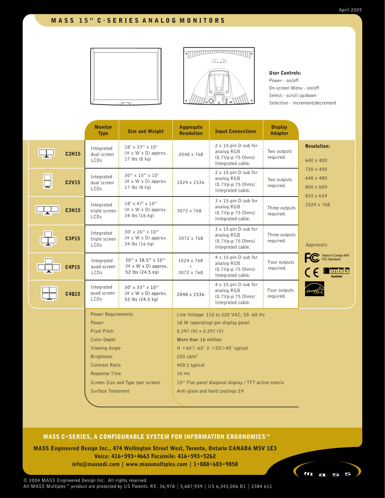 MASS Engineered Design C2V-15, C3P-15, C4Q-15, C3H-15, C2H-15D User Manual - ManualMachine.com