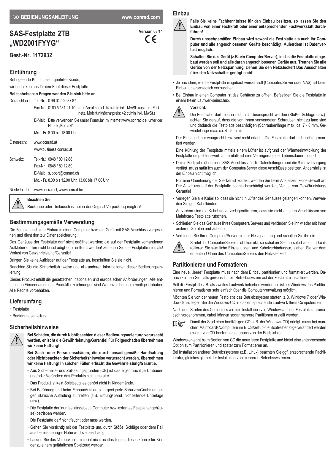 WD WD2001FYYG User guide