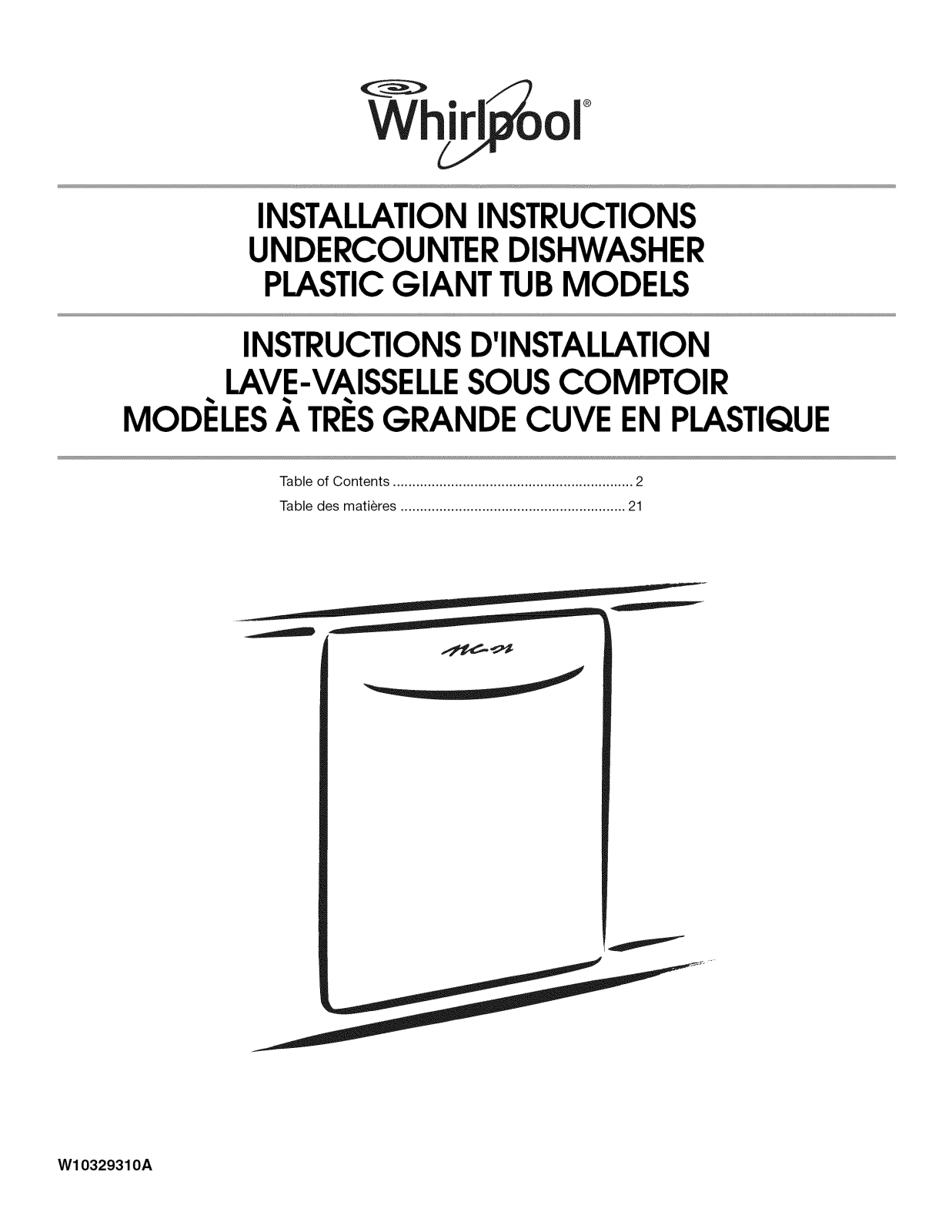 Whirlpool DU1055XTVQA, DU1055XTVTA, DU1055XTVSA, DU1055XTVDA, DU1055XTVBA Installation Guide - ManualMachine.com